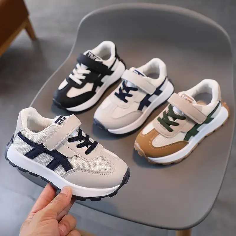 Childrens Casual Sports Shoes Mesh Breathable Comfortable Fashion Round Toe Kids Hook Loop Soft Soled Thick Flat Shoes Non Slip XJ250712