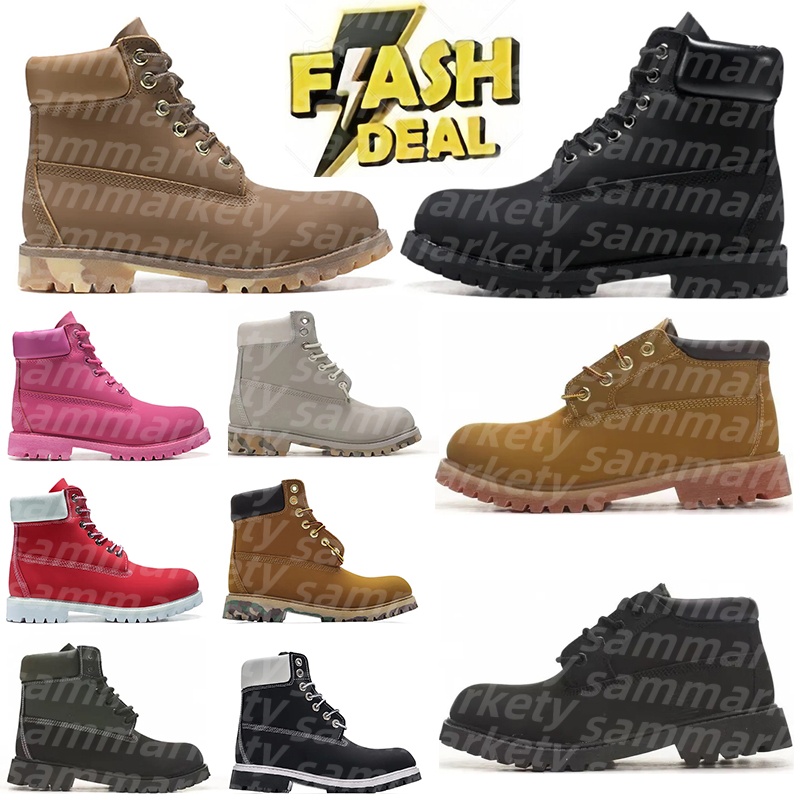 Men Women Designer Boots Cowboy White Black Blue Orange Hiking Water Booties Winter Shoes tan bottom Platform Half Boot tims Boots