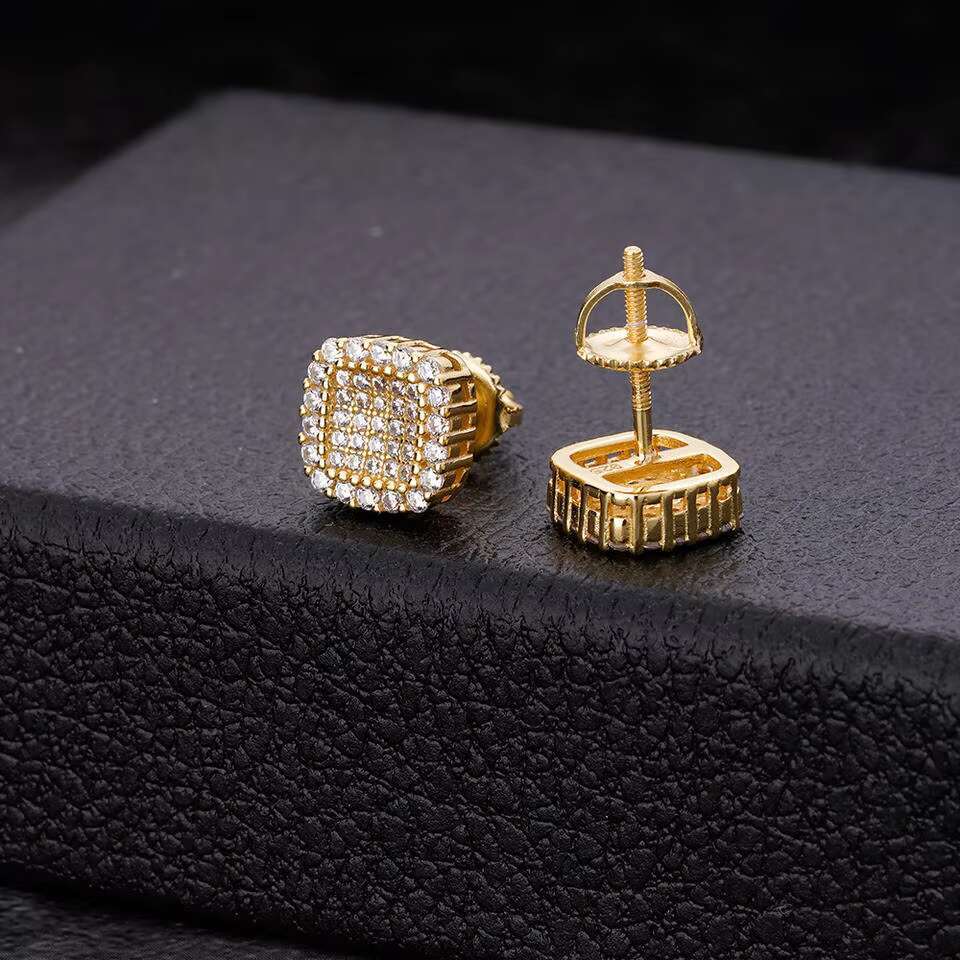 Sophisticated Mens' 1/5ct Round Brilliant Cut Gemstone Hoop Pendant Necklace