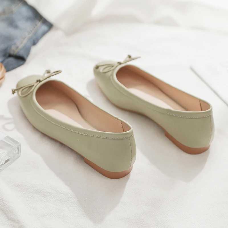 Women Flats Square Head Bowknot Pink Ballet Flats for Women Small Size 31 32 33 34 Big Size 44 45 46 Solid Color Soft Sole BowXJ250712