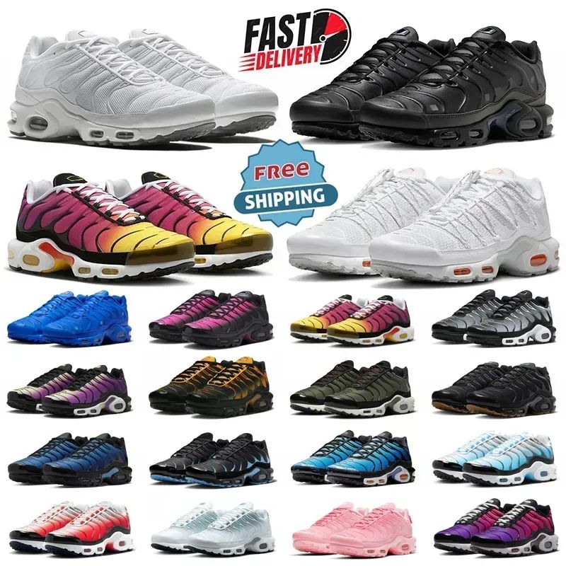 free shipping Tn Plus tns designer shoes Running Shoes tn Fr Toggle Utility Women Triple White Metallic Reflective Mens shoes Trainers sneakers