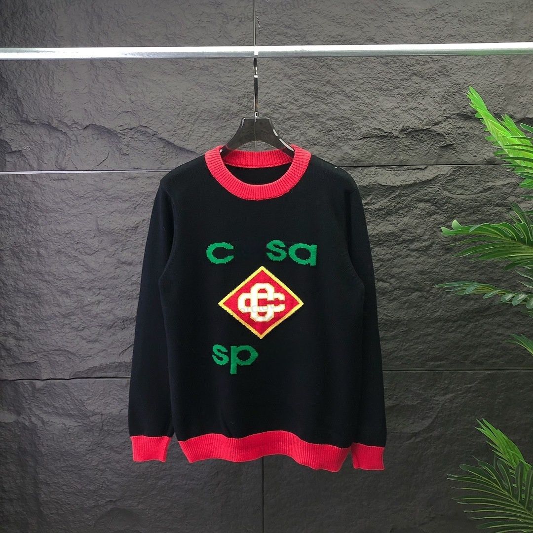 Casas Blanca Mens Hoodies Sweaters sweatshirts Letter jacquard looseness Long sleeve casasblancawomens sweater Pullover Casual Crewneck Loose 60% wool