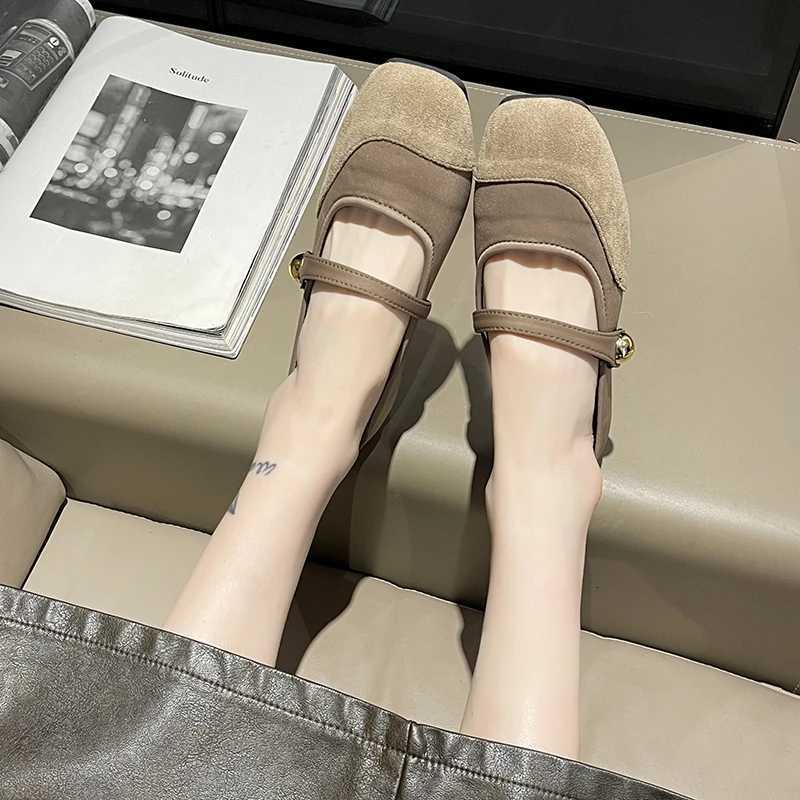 Elegant Mary Janes Flats Shoes Women Black Buckle Strap Shallow Casual Ballet Shoes Ladies Spring Autumn Canvas Loafers 2023 XJ250712