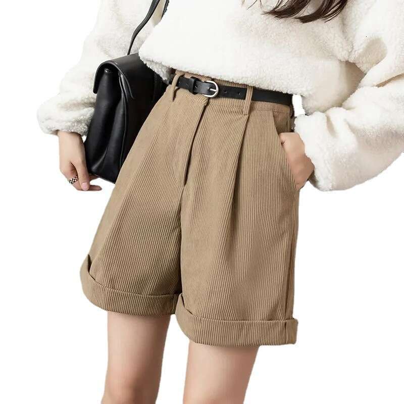 Petite Rolled Hem Suit Shorts For Women Summer New High Waist Straight Loose Fit Wide Leg Casual Pants B5