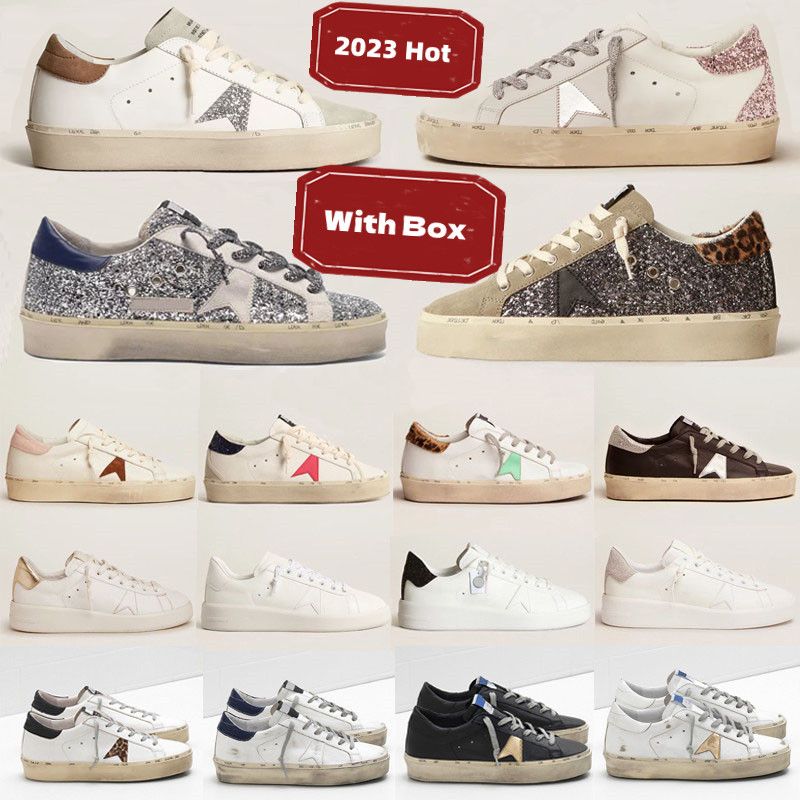 with box New Italy Brand Designer Casual Shoes Women Hi Star Luxury Shoe Sneakers Sequin Classic White Do Old Dirty Lace Up Man Super Star Sneakers Unisex