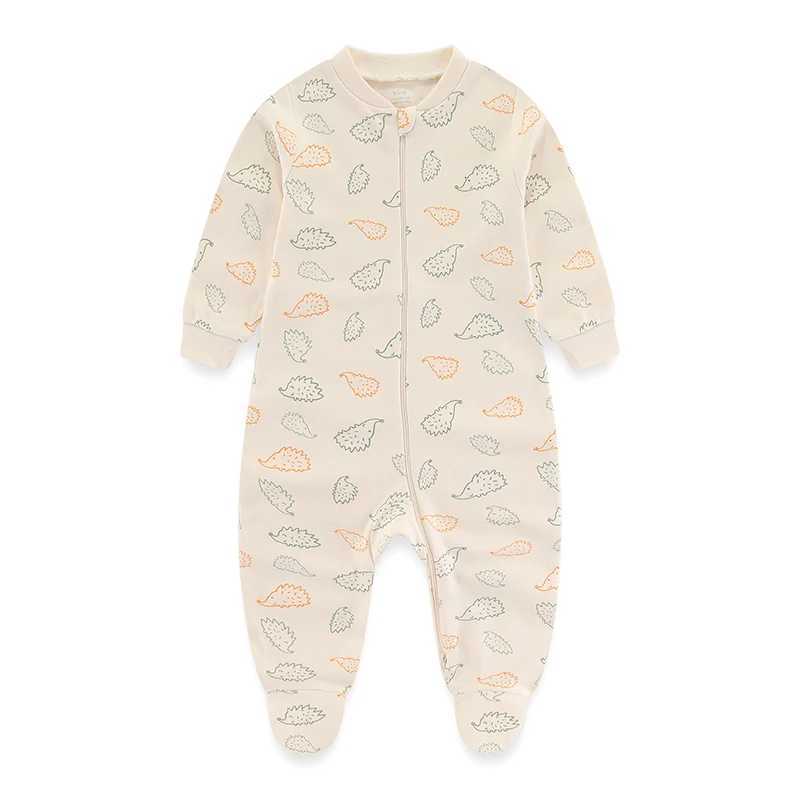 100% Cotton Soft Newborn Jumpsuits for Boys and Girls with Long Sleeve Zipper Kiddiezoom 0-12 Months 1/2 Pieces XJ250712