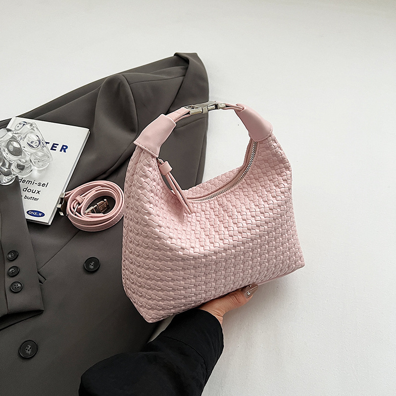 Luxury Brand Designer Bag French Niche Woven Pattern Handbag For Women 2025 Spring Summer Simple Versatile Dumpling Bag Commuting Textured Crossbody B