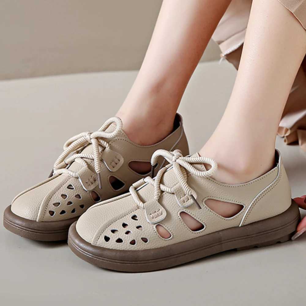 Genuine Leather Women Shoes Summer N-slip Mommy Shoes Women Flats Fi Ladies Casual Sandals Woman Walking Designer Shoes XJ250712