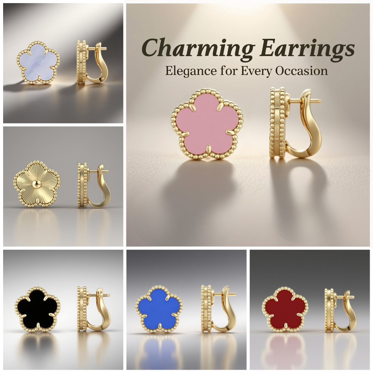 earrings designer luxury jewelry women 15mm wide clover earrings classic four leaf clover jewelry red agate clip on earring stainless steel jewelry clover earring