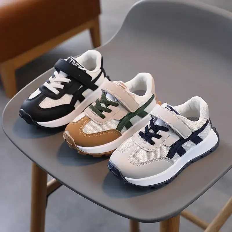Childrens Casual Sports Shoes Mesh Breathable Comfortable Fashion Round Toe Kids Hook Loop Soft Soled Thick Flat Shoes Non Slip XJ250712
