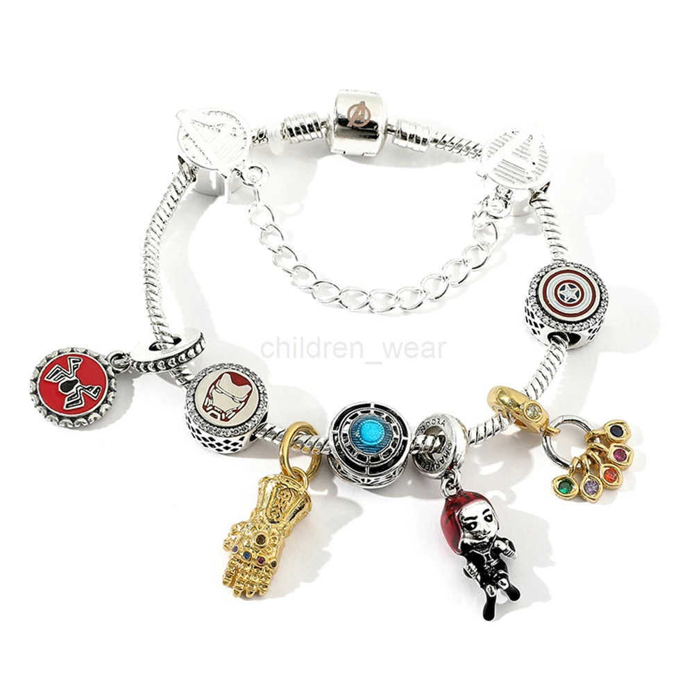 Disney Superhero Marvel Bracelet Infinity Stones Avengers Jewelry Aesthetic Charm Bracelet Metal DIY Crystal Beads Brand Bracelets for Women W20250712