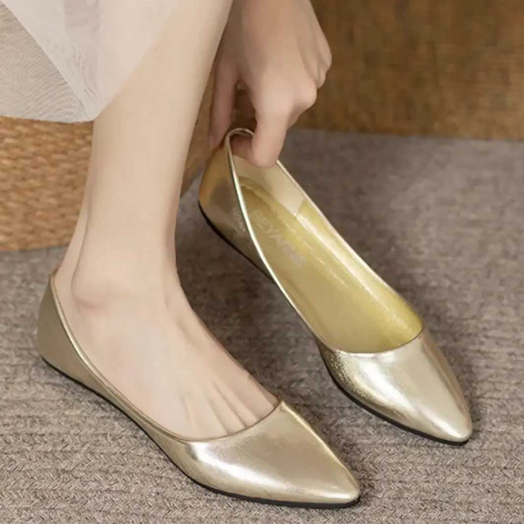 Low Heel Elegant Slip- Womens Flat Shoes Leather Casual Sexy Stripper Y2k Sale Young Chic Social Offer 39 N Ladies Footwear XJ250712