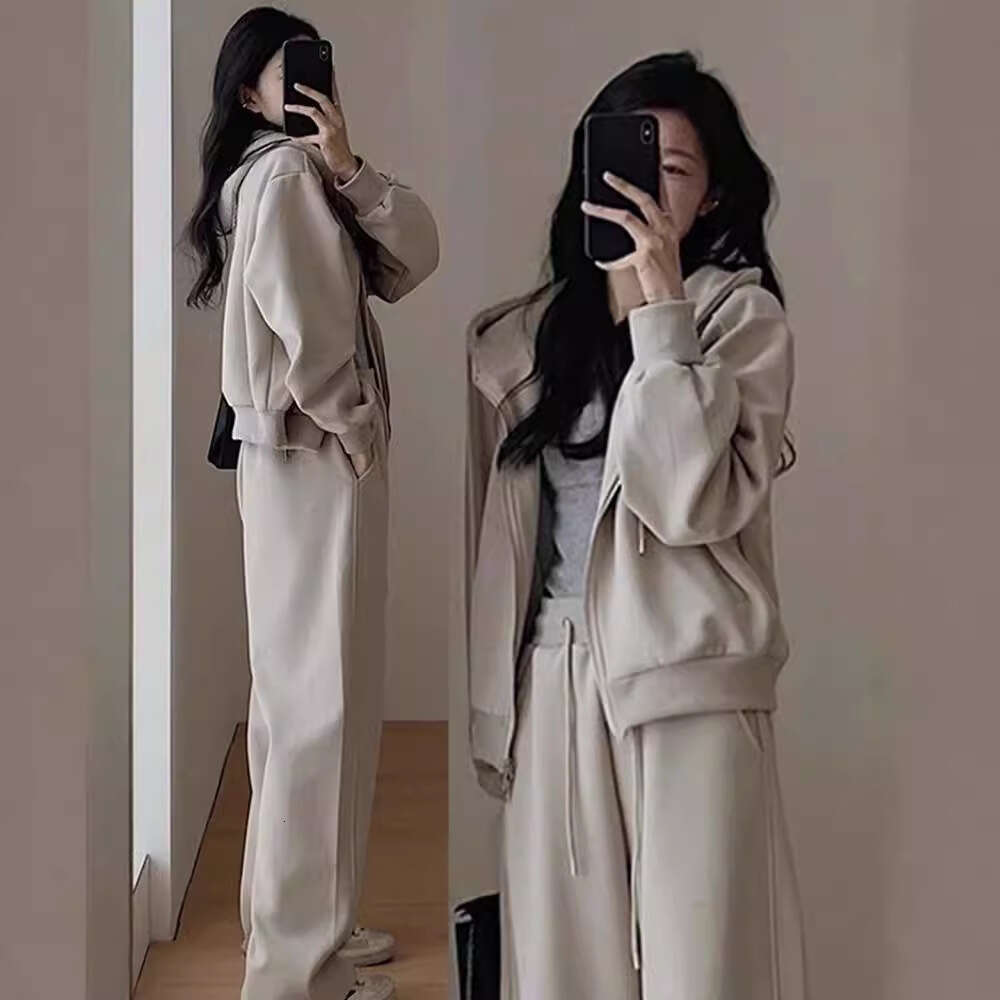Early Autumn New Tea Outfit Plus Size Women's Fashion Trendy Salt Style Sweatshirt Two-Piece Set B5