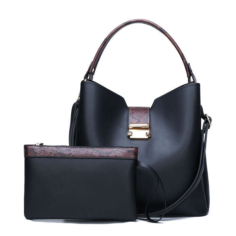 New 2-piece Set Korean Style Single Shoulder Crossbody Handheld PU Women's Bucket Bag