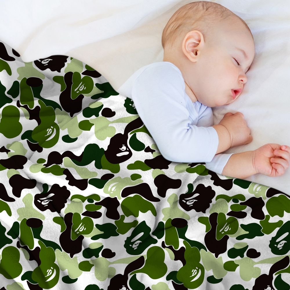 ddmythur Flannel blanket Anti-pilling flannel Air conditioning blanket camouflage camo blanket - green - view 8