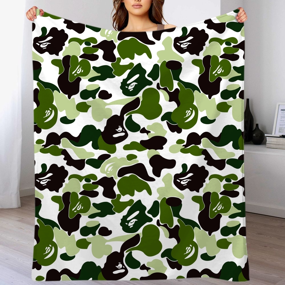 ddmythur Flannel blanket Anti-pilling flannel Air conditioning blanket camouflage camo blanket - green - view 5