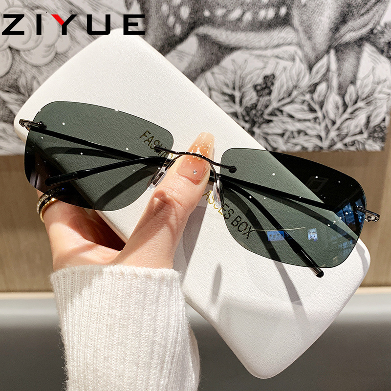 Designer's luxury glasses New Ultra-Light Frameless Photochromic Sunglasses for Men Driving Night Vision Polarized Sunglasses UV Protection Sungl