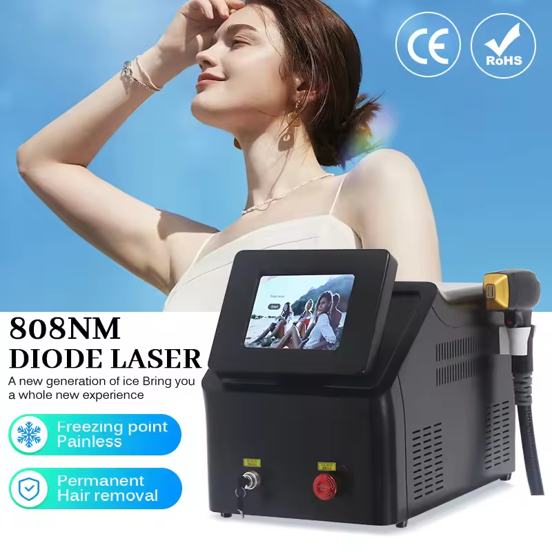 Professional Diode Laser Hair Removal Machine Permanent 3 wave diode laser Epilator Device for Women Face Body Bikini