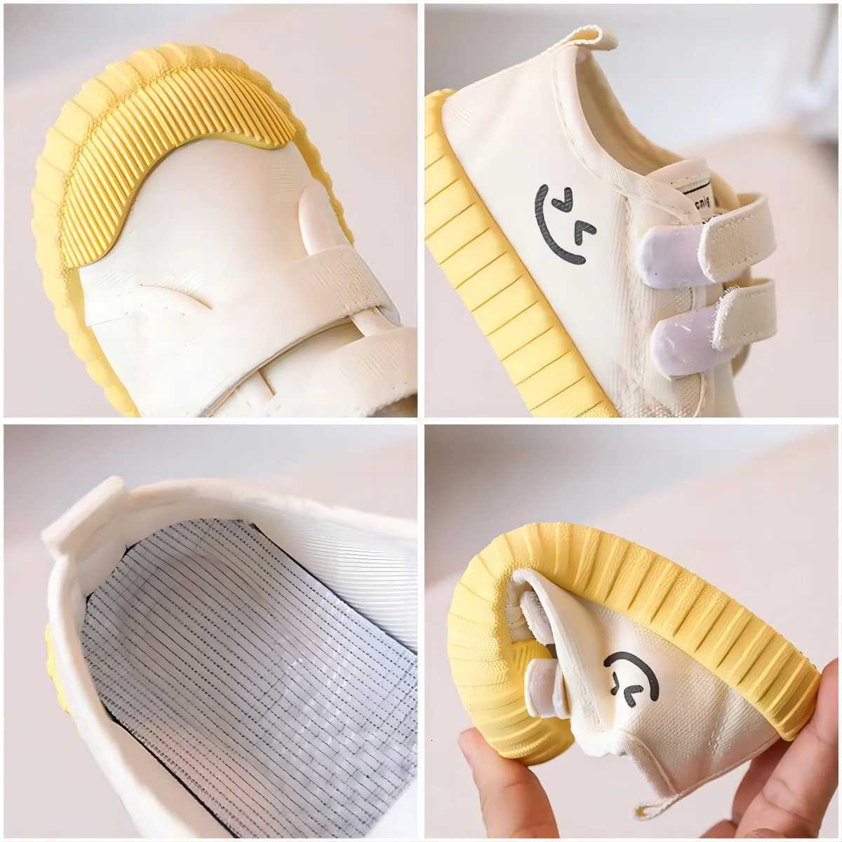 Childrens Canvas Shoes Soft Soled Non Slip Casual Shoes Lightweight and Versatile Smiling Sports Shoes for Boys and Girls XJ250712