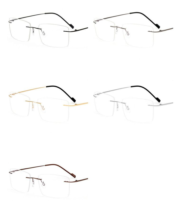 BCLEAR Arrival Fashion Rimless Glasses Frame Memory Pure Eyeglasses Ultralight Flexible Frame 9002 241230