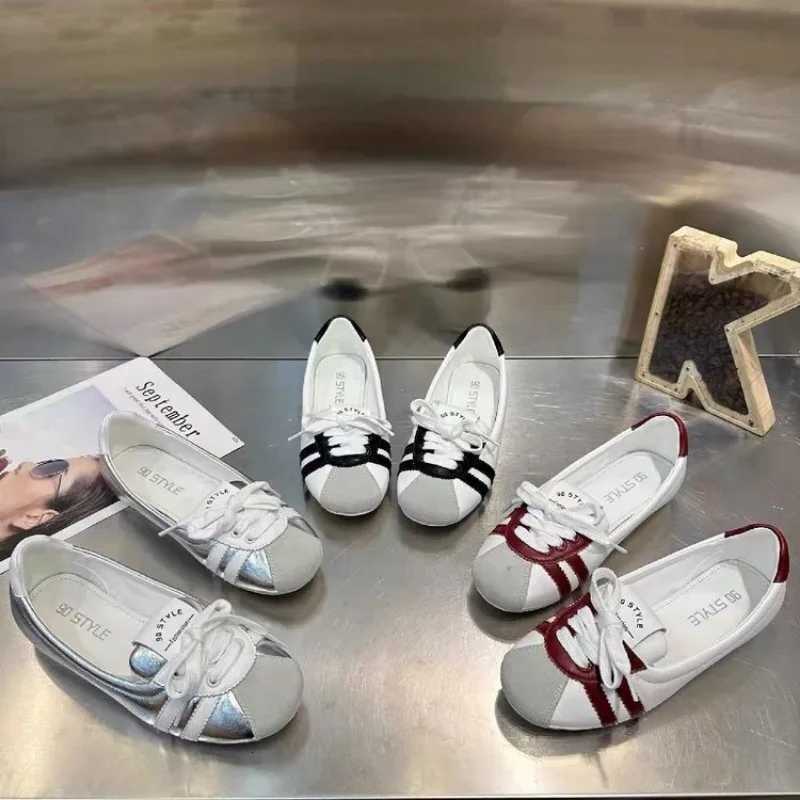 Womens Flats New Fi Pahwork Breathable Slip- Casual Sneakers Girls Comfortable Lace-up Ballet Flat Shoes LoafersXJ250712