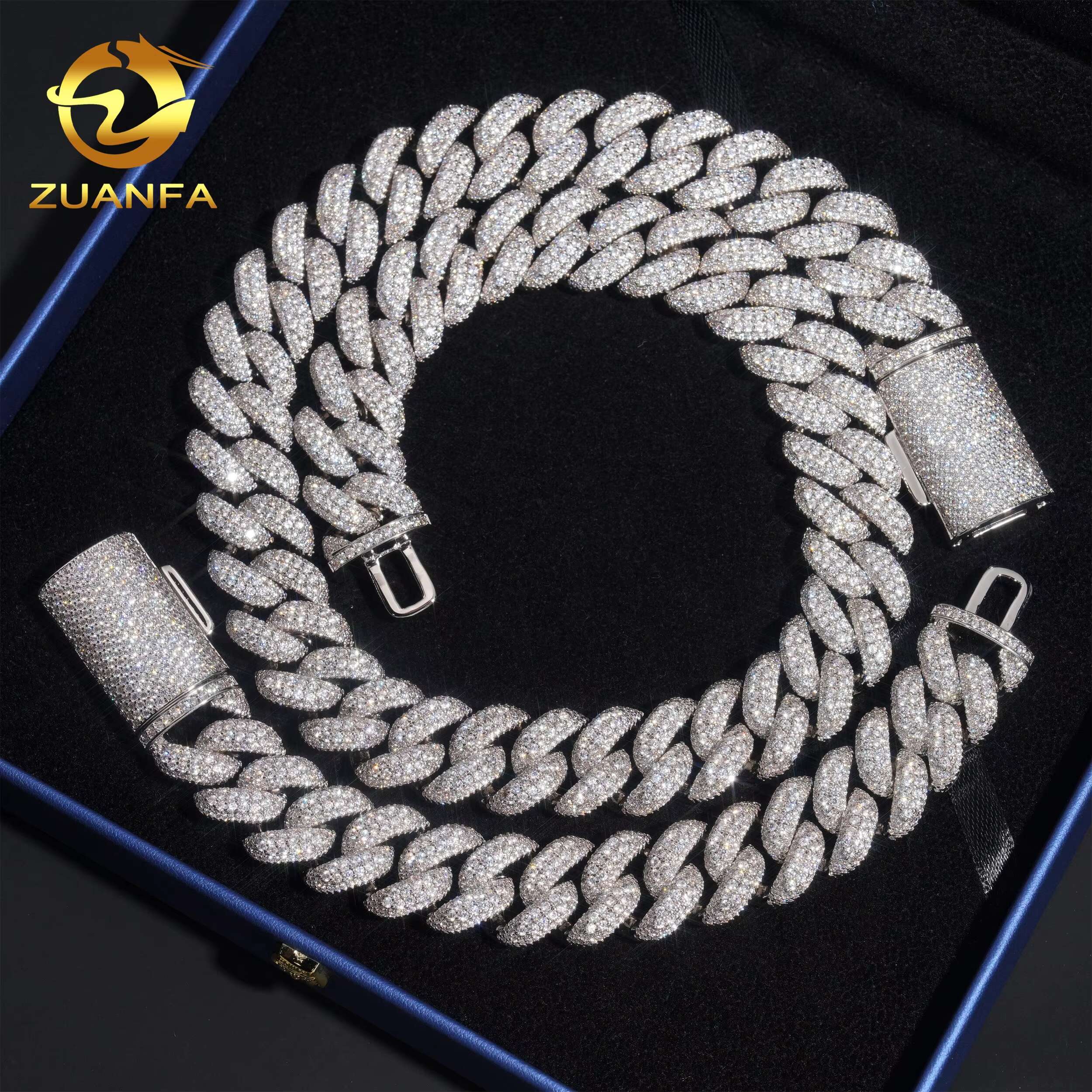 Factory Price Brass Iced Out Jewelry Hip Hop Miami Cuban Chain 5A Best Quality Cz Men Link Chain