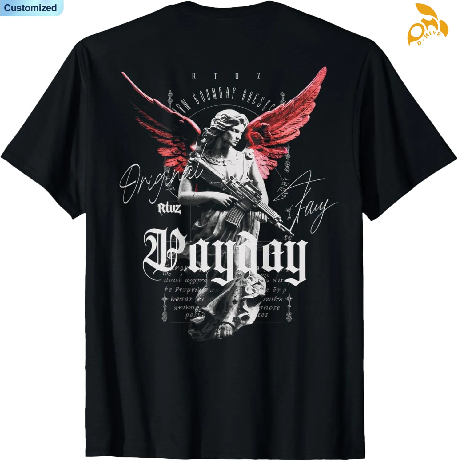 Free shipping for Men's T-Shirts Hip Hop Vintage Edgy Urban Y2K Back Print T Shirt Unisex Adults Kids Black Small many code number options attrac