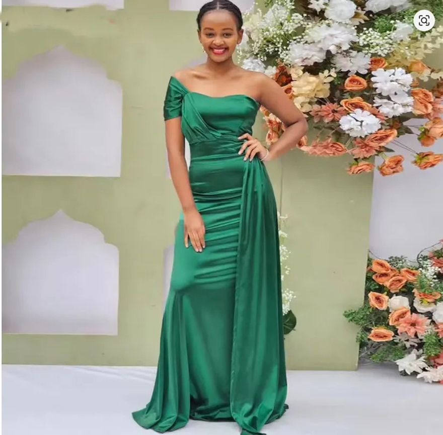 Elegant Woman Bridesmaid Dresses Green Mermaid One Shoulder Sweetheart Wedding Guest Dress Fromal Prom Gown Plus Size