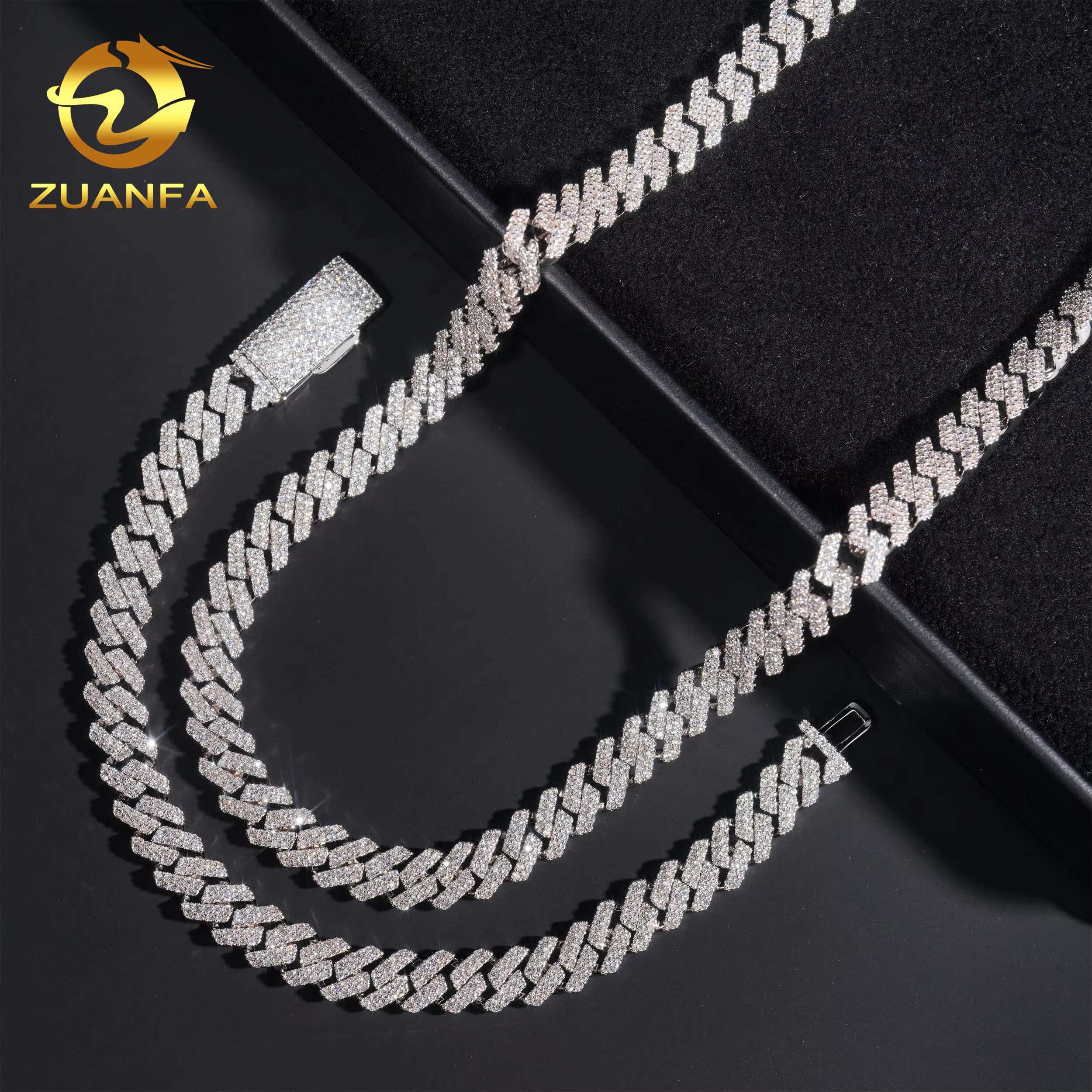 Iced Out Men Necklace Brass Zircon Cuban Chain Necklace Iced Out Hip Hop Jewelry 5A Cz Cuban Link Chain