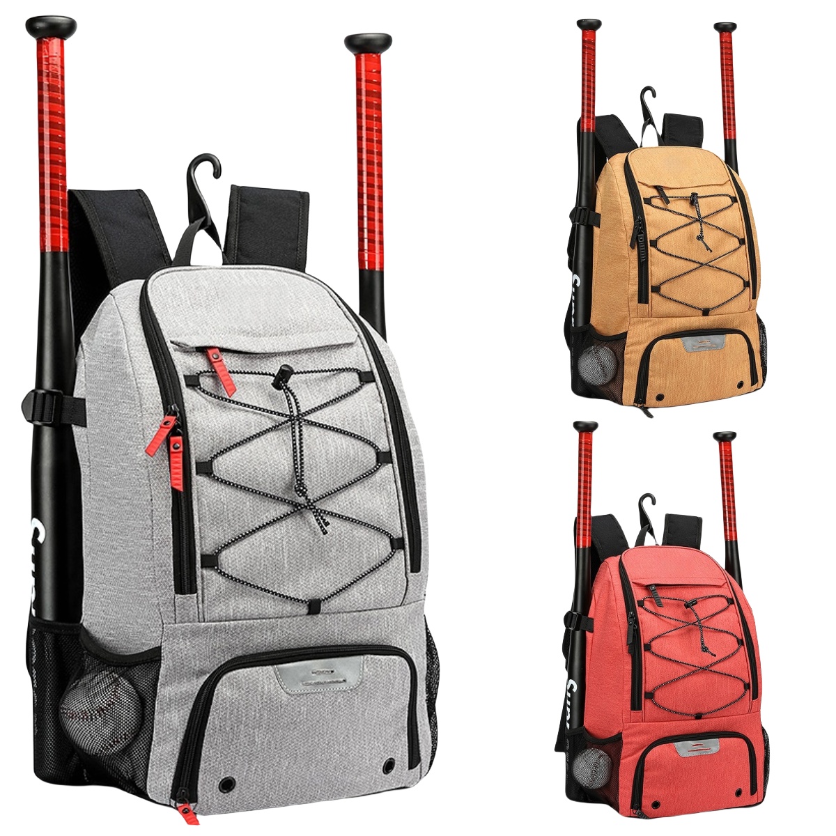 Outdoor bags men baseball backpack sports bag large capacity multifunctional breathable waterproof backpacks separate shoe compartment casual travel p
