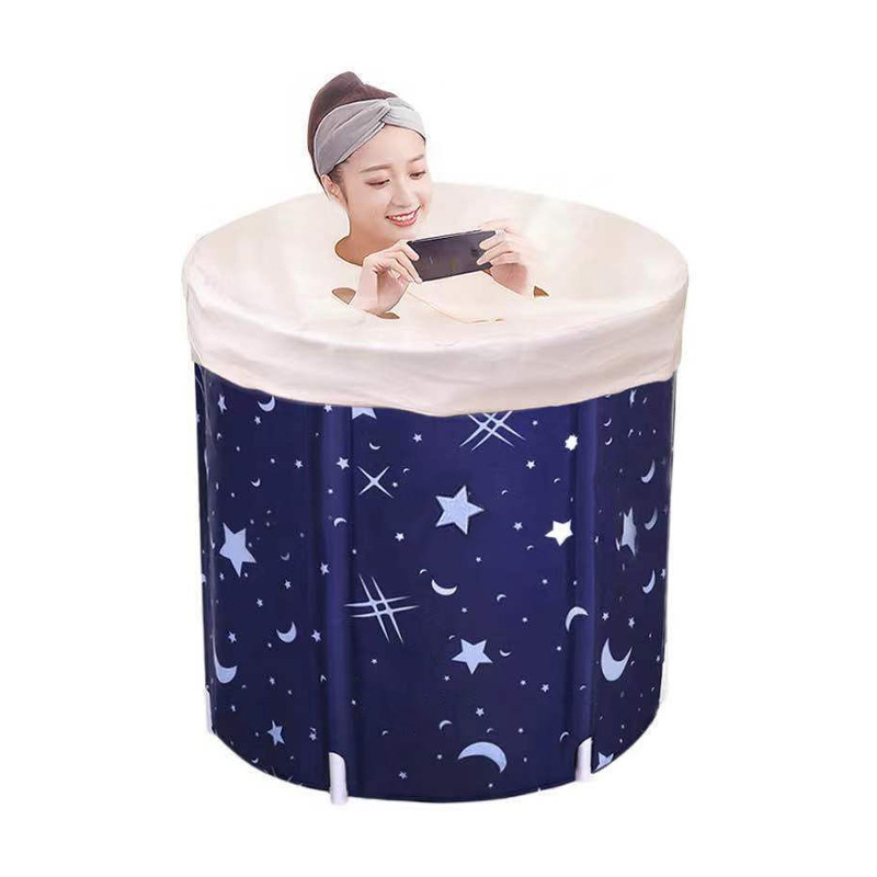 Folding Bath Tub Household Thickened Insulated Bathtub Portable Round Enlarged Bathing Bucket Foldable Bathroom SPA Bucket