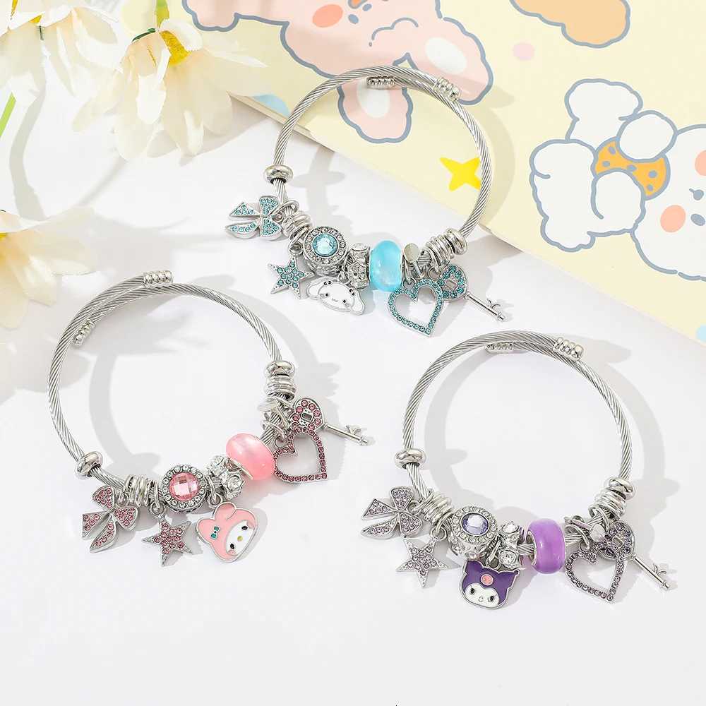 Sanrio Melody Kuromi Cinnamoroll Bracelet for Women Cartoon Anime Action Figures Jewelry Birthday Accessories Gift w250716