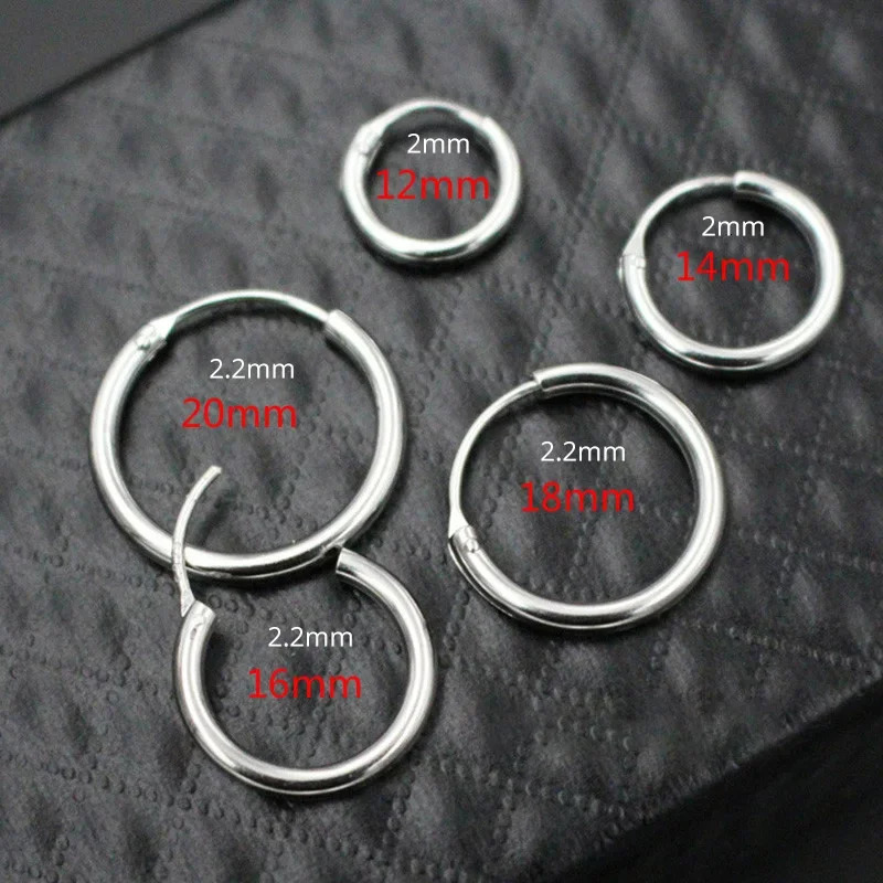 Earrings Silver 925 Simple Circle Statement Geometric Hoop Earrings For Men And Women Personalized Hip Pop Punk Jewelry 250708