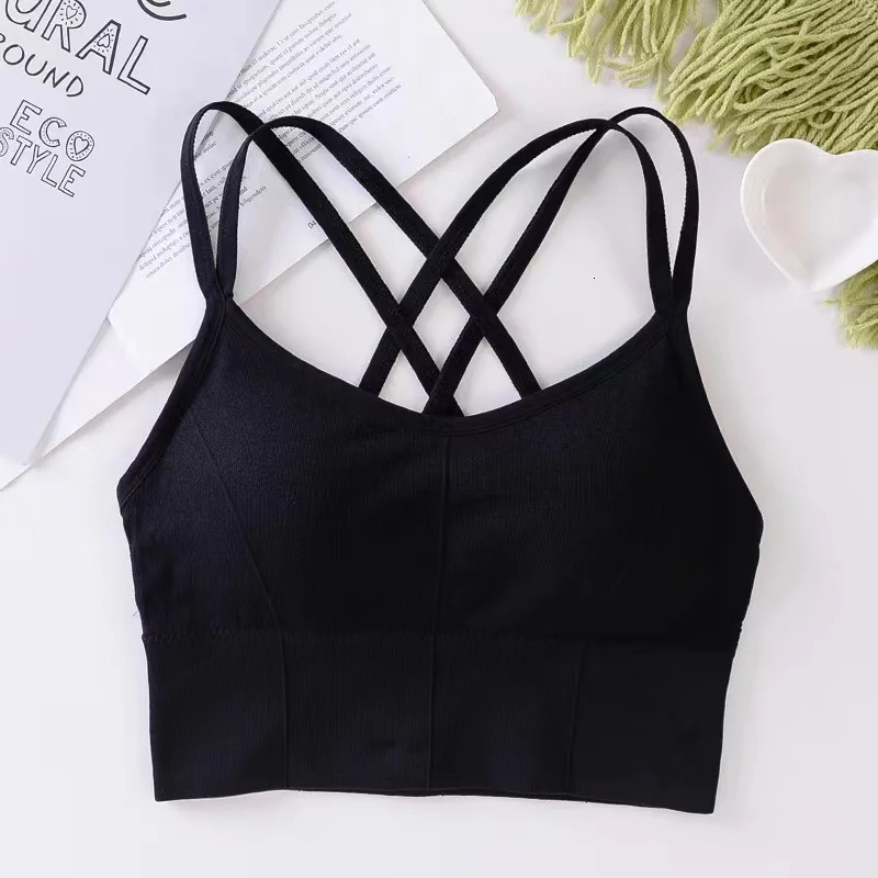 Sexy Women Tops Back Cross Strap Tank Top Push Up Running Sports Bra Breathable Soft Fitness Beauty Solid Color Yoga y250708