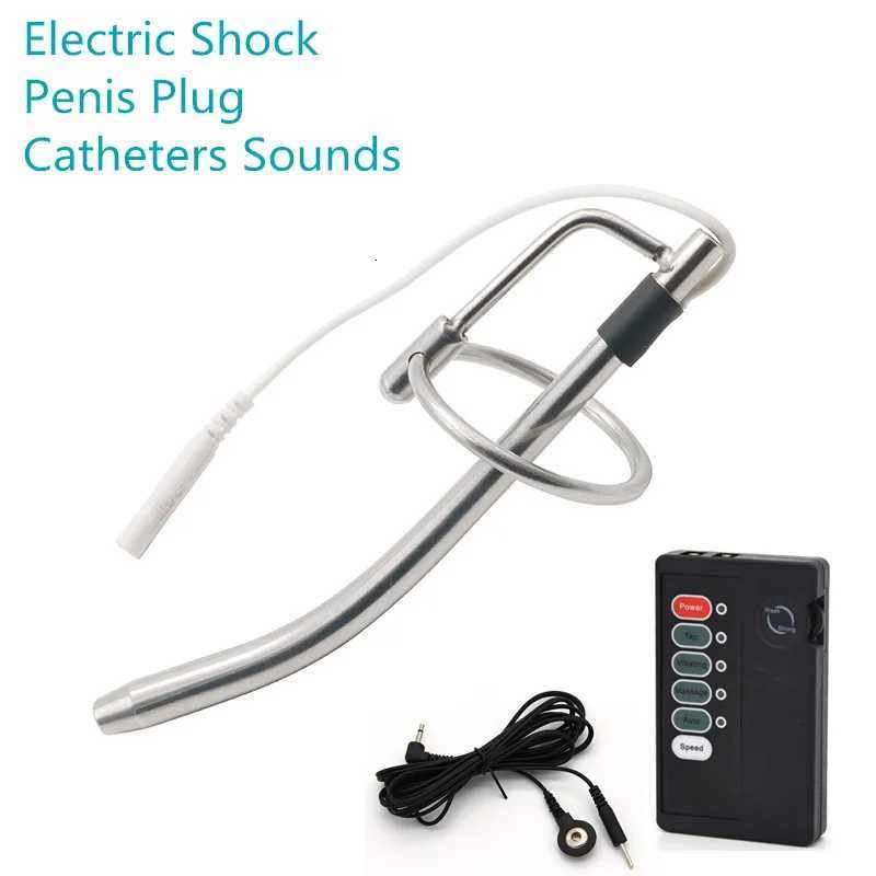 Electro Shock Penis Plug Urethral Sound Dilator Catheter Penis Stimulation Masturbation Rod Catheters Sounds Sex Toys For Men W250712