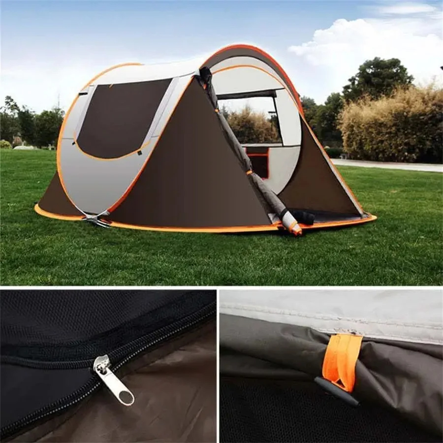 A family tent for 4 people, outdoor waterproof sunscreen tent, camping tent, garden tent, suitable for camping and hiking trips