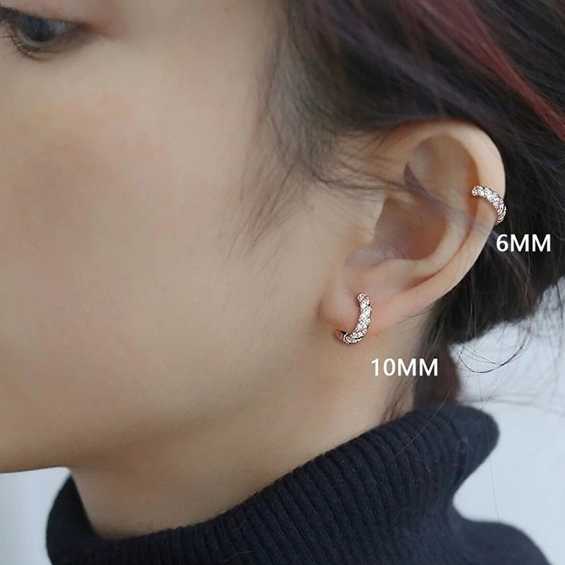 Sparkling French Full Zircon Twisted Hoop Earrings For Women Circle Ear Clips Fashion Jewelry Gift 250708