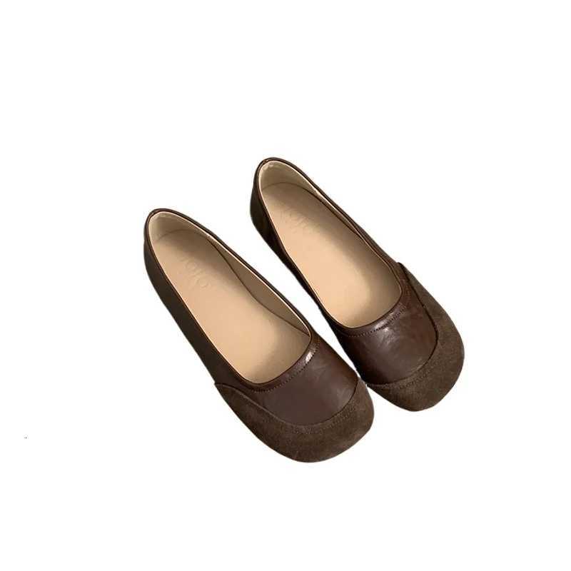 Comfortable versatile shallow mouth single shoes for daily commuting spring autumn new round toe cute casual womens flat shoes XJ250712