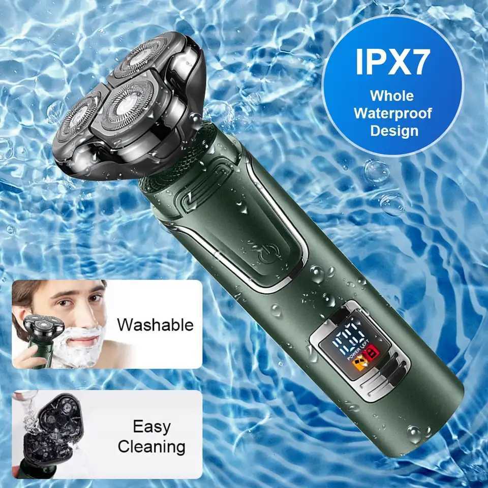 3 IN 1 Electric Razor for Men Rechargeable Electric Shavers with Nose Hair Beard Trimmer Groing Kit Shaving Machine G250712