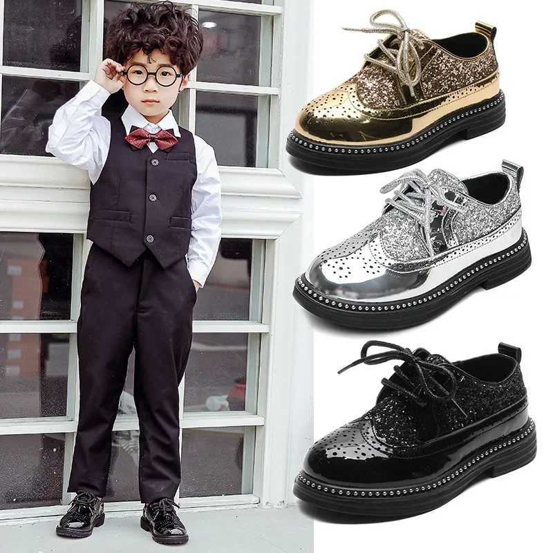 Boys Leather Shoes Spring Autumn Kids New Primary School Black British Style Shoes Children Soft Soles Performance Casual Shoes XJ250712