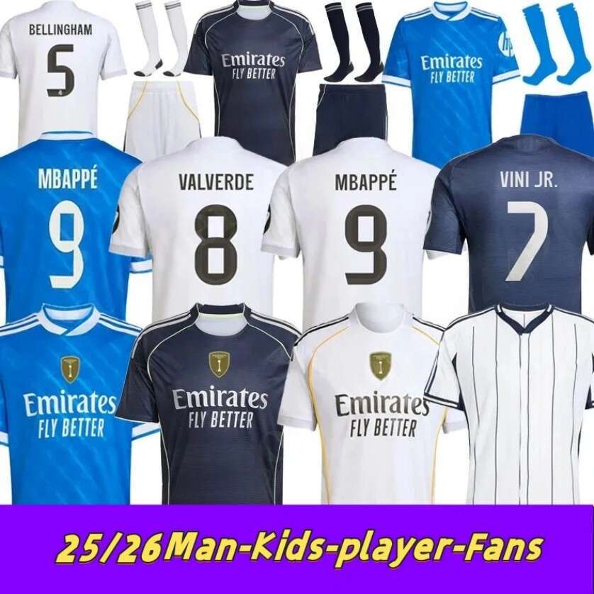 BELLINGHAM MBAPPE soccer jerseys VINI JR TRENT VAERDE RODRYGO MODRIC Football jersey kit 25 26 CAMAVINGA Children Kids Shirt Madrids kits Camiseta