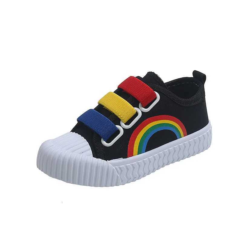 New Girl Shoes Fashion Simple Rainbow Kid Shoes Versatile Casual Comfort Boy Shoe Light Non Slip Canvas Shoe Classic Kid Sneaker XJ250712