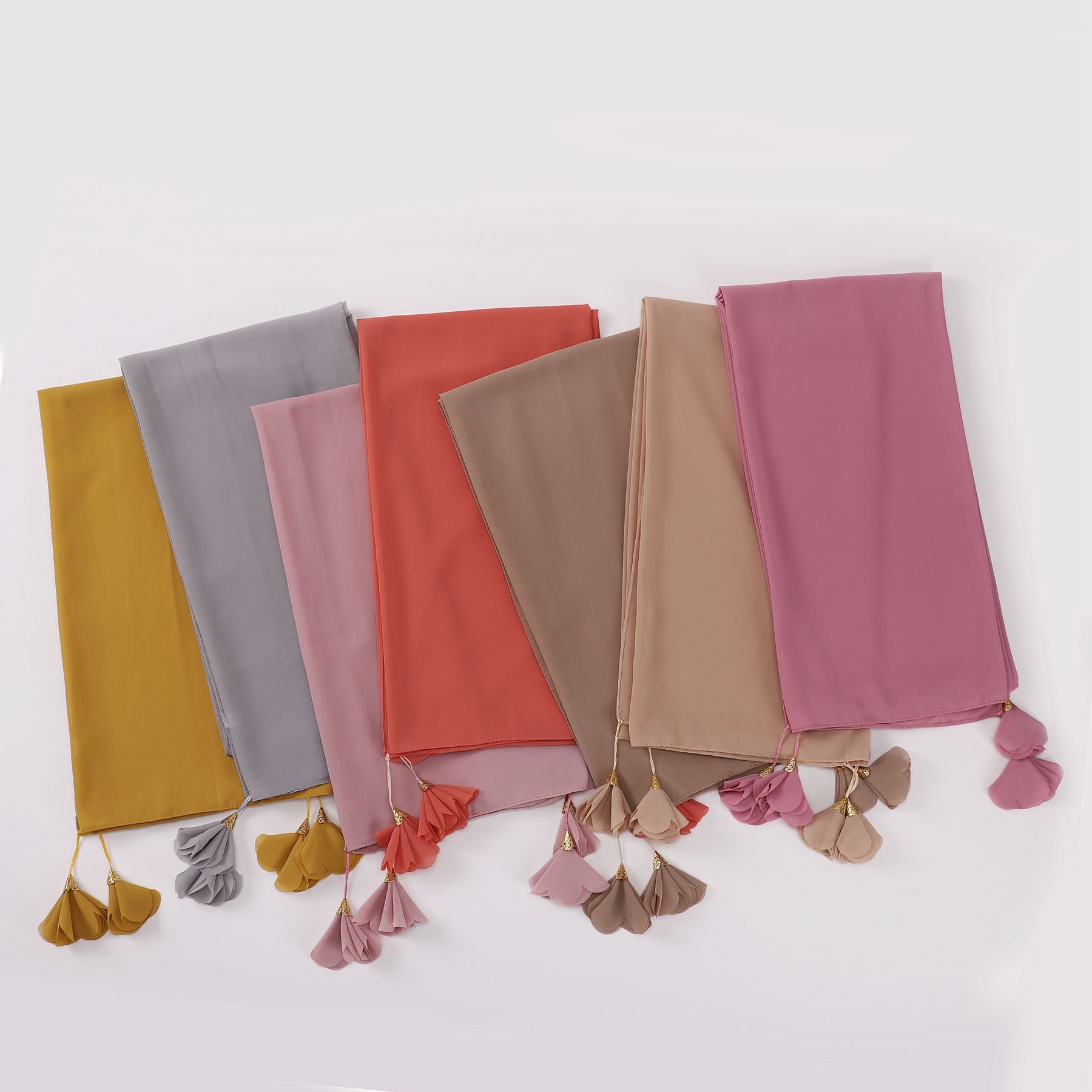 K1319 New style printed silk scarf blooming thin floral style chiffon georgette light spring and summer sun protection scarf for women