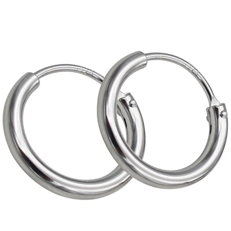 Earrings Silver 925 Simple Circle Statement Geometric Hoop Earrings For Men And Women Personalized Hip Pop Punk Jewelry 250708