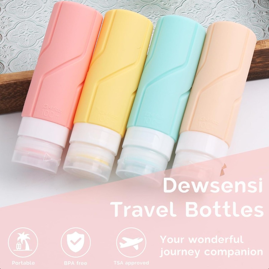 18 Pcs Travel Bottles Set for Toiletries Tsa Approved Silicone Squeezable Travel Size Containers BPA Free Leak Proof Refillable