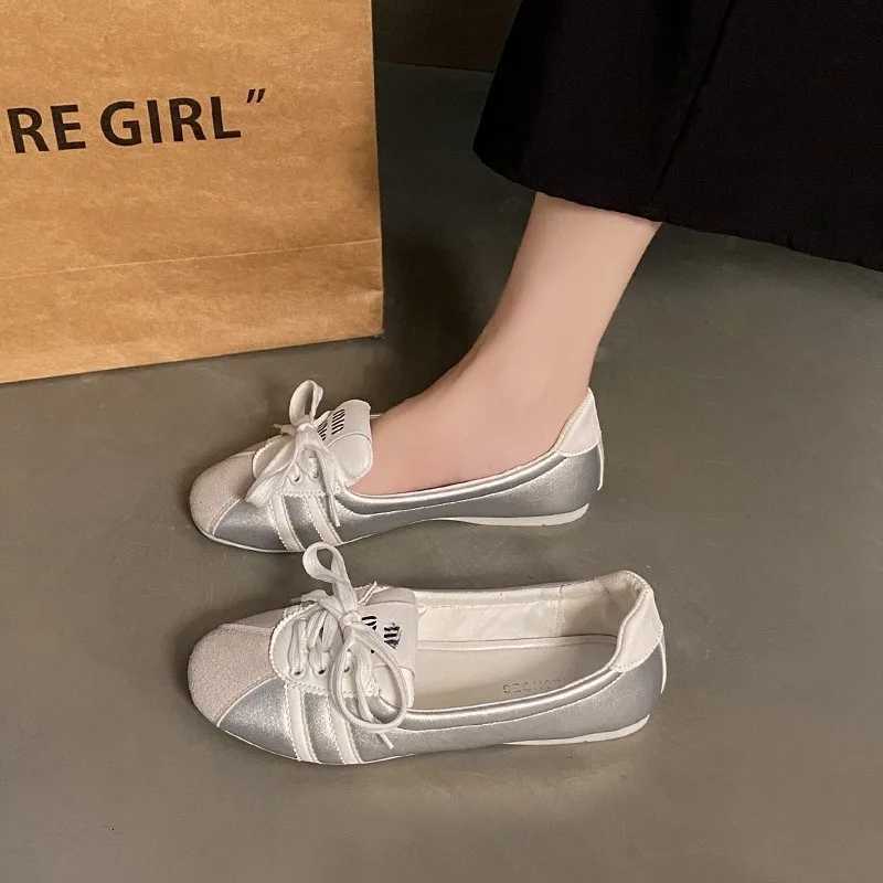 Womens Flats New Fi Pahwork Breathable Slip- Casual Sneakers Girls Comfortable Lace-up Ballet Flat Shoes LoafersXJ250712