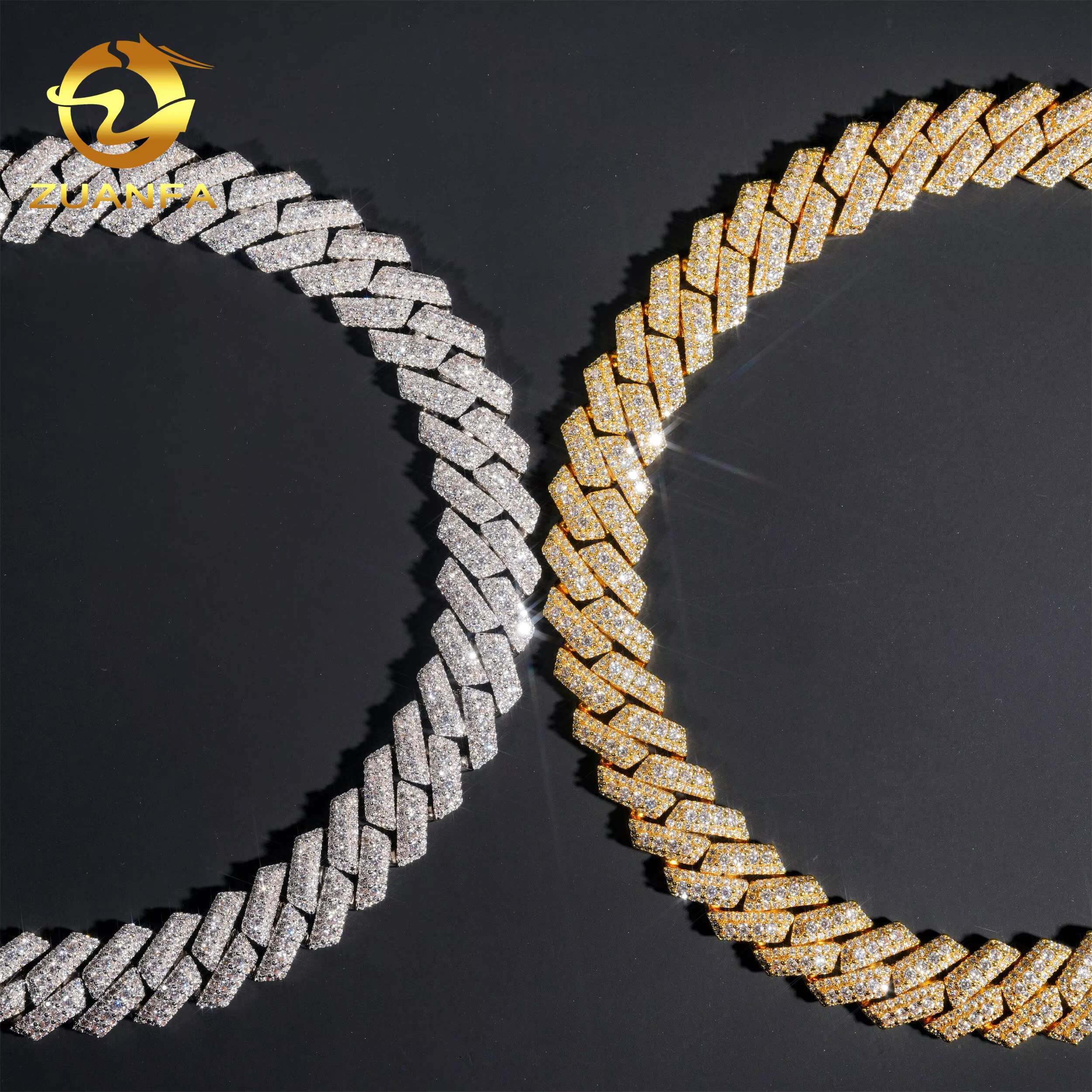 Wholesale Price Miami Men Necklace Zircon Brass Hip Hop Jewelry Iced Out 5A Cz Cuban Link Chain