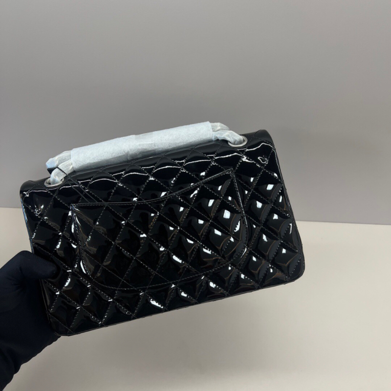 Now cf 25cm designer bag Lacquer leather calf leather woman fashion shoulder handbag leather shoulder bags crossbody bags Luxurious chain Gift box essembly