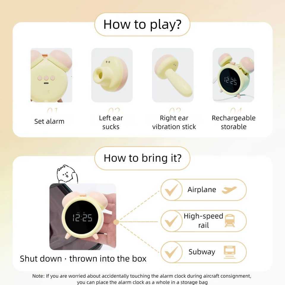 2025 new female alarm clock sex toy concealed and detachable suction vibrator APP remote control vibrator W250712