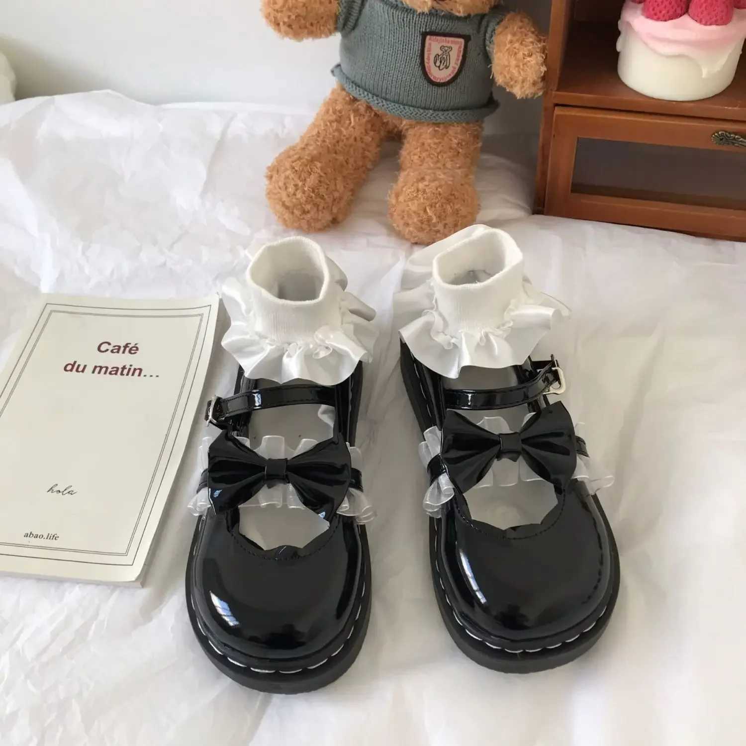 Round Toe Japanese Style Lolita Mary Jane Cute Gothic Ladies Pumps Kaii with Medium Heels Womens Shoes Bow Korean Wholesale XJ250712